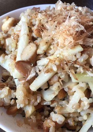 節約！納豆と椎茸の石づきのチャーハン-レシピのメイン写真