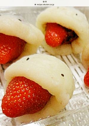 ハロウィン 妖怪イチゴ大福-レシピのメイン写真