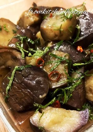 夏の常備菜 揚げないナスの煮びたし-レシピのメイン写真