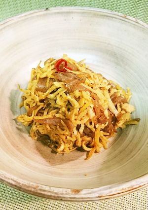 切干大根とこんにゃく生姜炒め煮-レシピのメイン写真