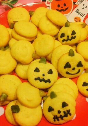 ハロウィン❤かぼちゃ絞り出しクッキー-レシピのメイン写真