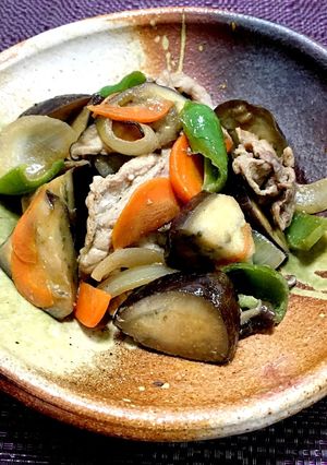 野菜たっぷり茄子と豚こまのマヨポン炒め-レシピのメイン写真