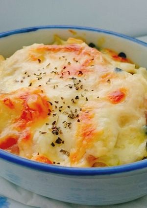 きのことベーコンと玉ねぎのパングラタン-レシピのメイン写真