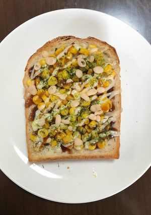 お好み焼き風コーントースト-レシピのメイン写真