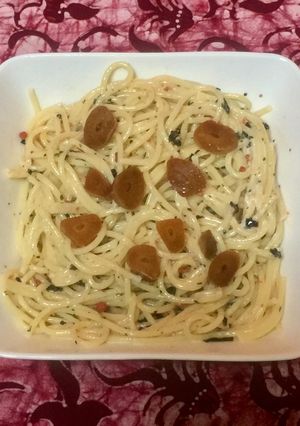 ふりかけパスタ(鮭わかめニンニク)-レシピのメイン写真