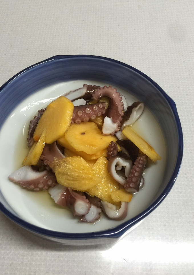 タコと柿の和え物-レシピのメイン写真