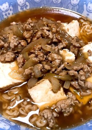 焼き豆腐のひき肉トロミがけ醤油らーめん-レシピのメイン写真