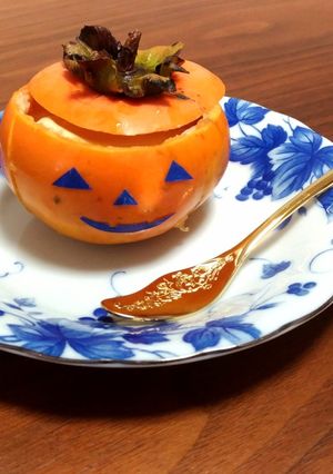 柿チーズプリンのジャックオランタン-レシピのメイン写真