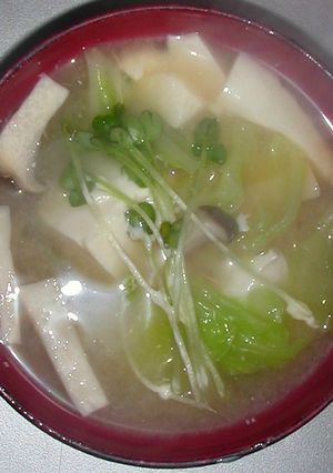 キャベツ＆エリンギ＆豆腐の味噌汁-レシピのメイン写真