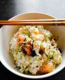 鮭と野沢菜ちりめんの混ぜご飯