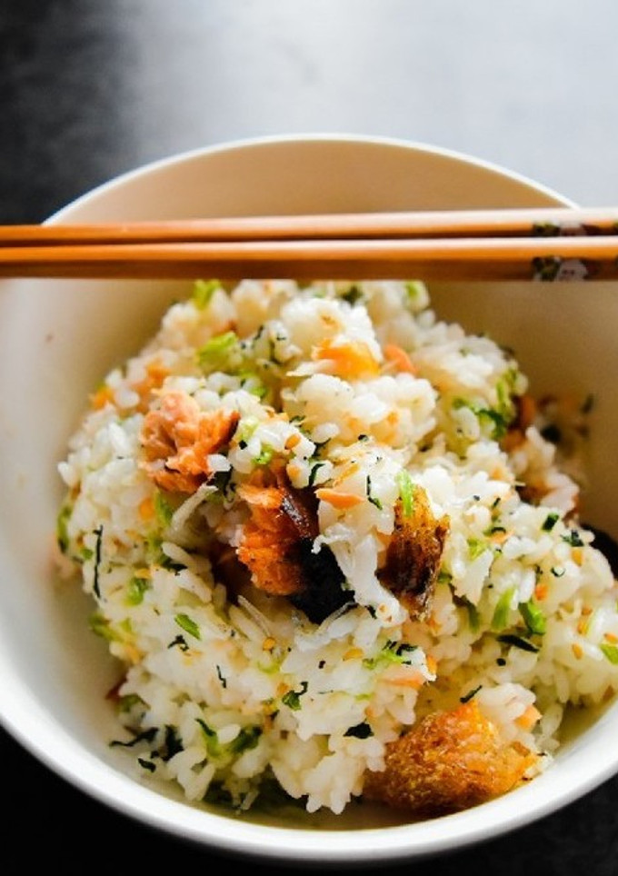 鮭と野沢菜ちりめんの混ぜご飯-レシピのメイン写真