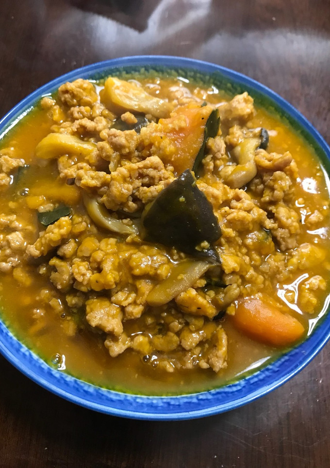 かぼちゃとひらたけの挽肉煮-レシピのメイン写真