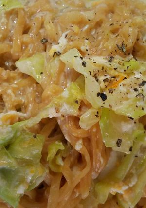 お昼に簡単！チキンラーメンカルボナーラ☆-レシピのメイン写真
