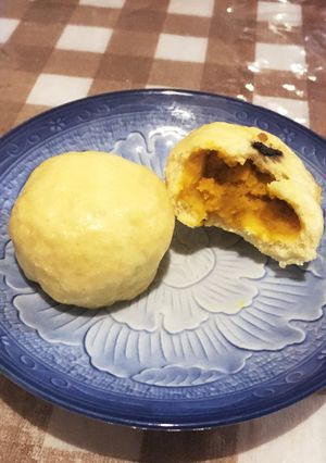 秋の味！さつま芋と南瓜の餡のお饅頭-レシピのメイン写真