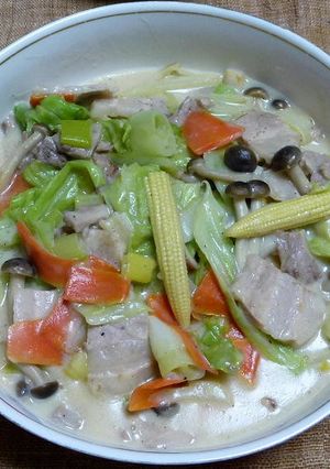 豚バラ肉とキャベツの中華風クリーム煮-レシピのメイン写真