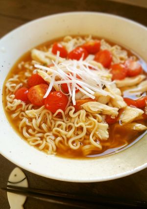 トマト＆チキンのほんのり甘酢とろみめん-レシピのメイン写真