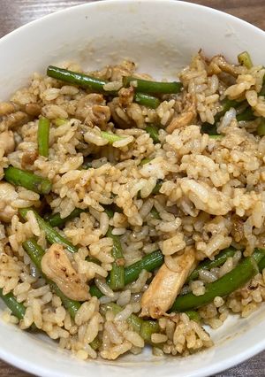 【糖尿病】鳥もも肉とニンニクの芽炒め丼-レシピのメイン写真