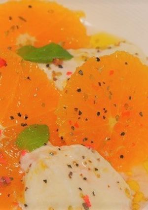 オレンジとモッツァレラチーズのカプレーゼ-レシピのメイン写真