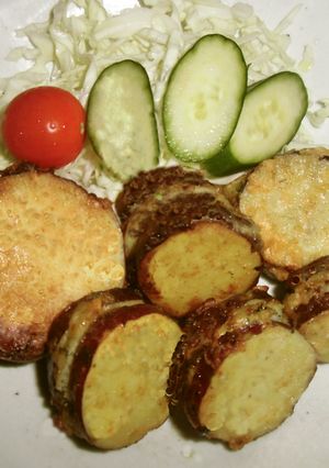 出かける日のさつまいもひき肉挟み揚げ-レシピのメイン写真