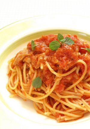 レンジでパスタ☆☆ツナ缶入れてチン♬-レシピのメイン写真