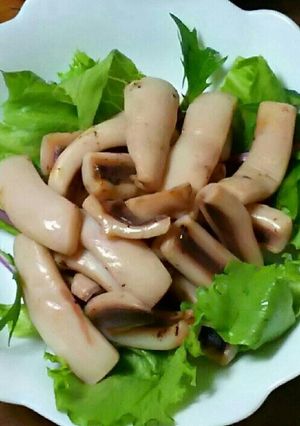 茹でツボ抜きイカの麺つゆ漬け-レシピのメイン写真