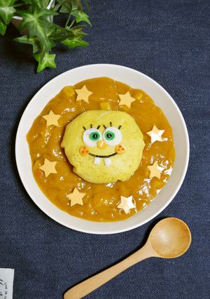 スポンジボブのデコカレー❤-レシピのメイン写真