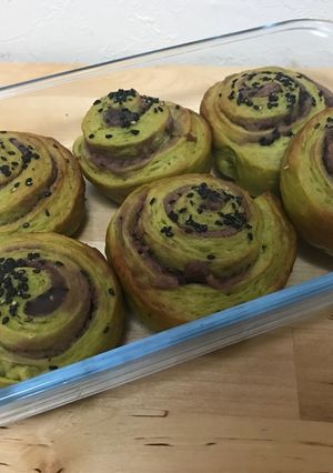 豆乳うずまき抹茶あずきパン-レシピのメイン写真