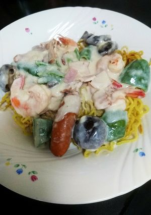 海老ホワイトクリームあんかけ焼きそば-レシピのメイン写真