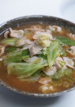 キャベツ豚バラのっけとろみ麺-レシピのメイン写真