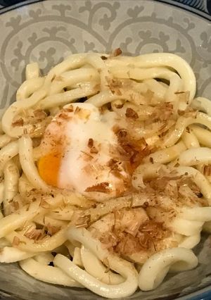 レンジで簡単！温玉の釜玉うどん！-レシピのメイン写真