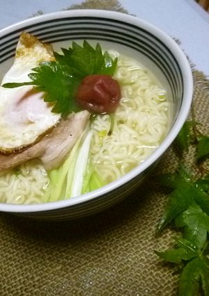 梅しそ塩ラーメン(^^♪-レシピのメイン写真
