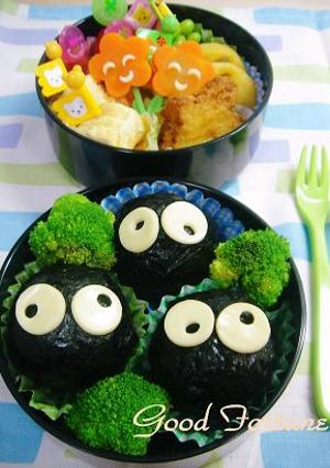 キャラ弁☆まっくろくろすけおにぎり弁当-レシピのメイン写真
