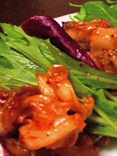 水菜とキムチの一品料理(*◕ฺω◕ฺ)ノ-レシピのメイン写真