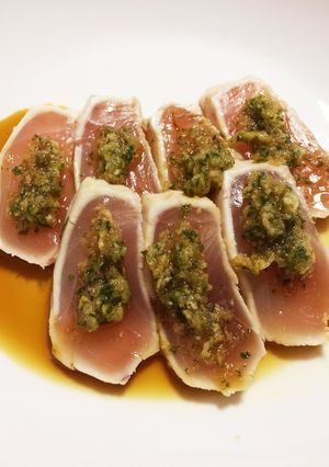 キュウリこぶおろしで鮪炙り焼き♪-レシピのメイン写真