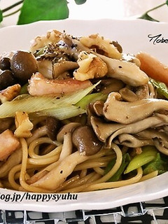 きのこ&ベーコン☆オイスターソースパスタ-レシピのメイン写真