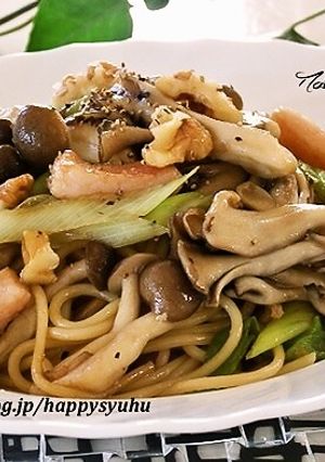 きのこ&ベーコン☆オイスターソースパスタ-レシピのメイン写真