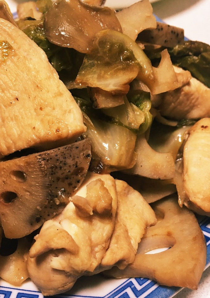 蓮根と胸肉の野菜炒め-レシピのメイン写真