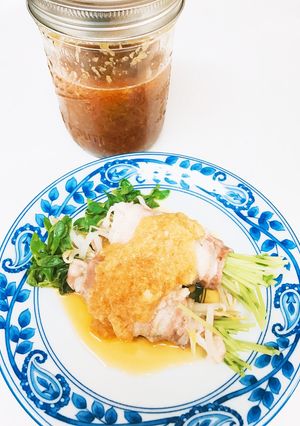 豆苗ともやしの肉巻きこぶおろしがけ-レシピのメイン写真