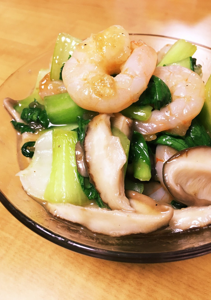 青菜とエビの炒めもの♡-レシピのメイン写真