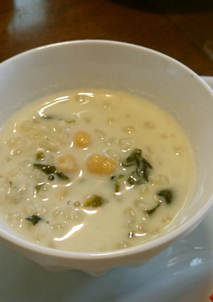 モチ麦とひよこ豆とほうれん草のスープ♪-レシピのメイン写真