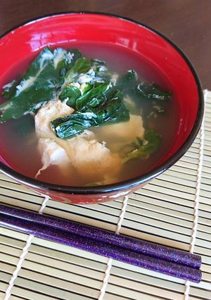娘が好きだったほうれん草のお吸い物♪-レシピのメイン写真
