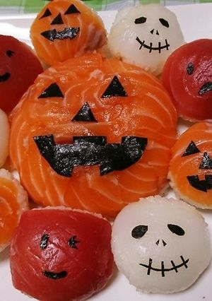 ハロウィン手まり寿司-レシピのメイン写真
