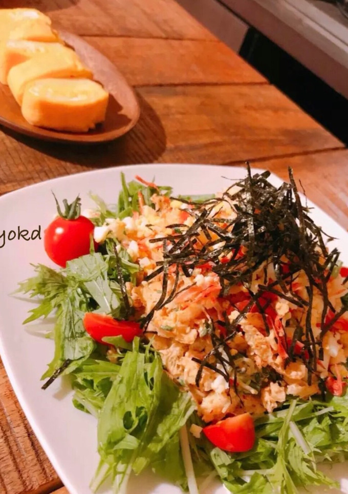 油揚げ と かいわれ 簡単サラダ-レシピのメイン写真