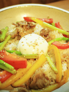 豚肉どんぶりwith野菜and温玉-レシピのメイン写真