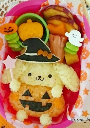 キャラ弁☆ポムポムプリンのハロウィン弁当-レシピのメイン写真