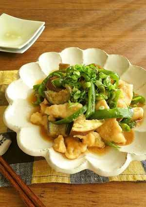 鶏むね肉となすとピーマン辛みそ炒め-レシピのメイン写真