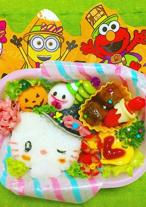 ハロウィン風キャラ弁☆キティちゃん-レシピのメイン写真