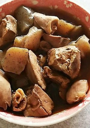 鶏肝とこんにゃくの煮物-レシピのメイン写真
