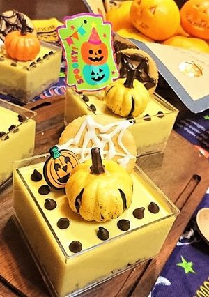 ハロウイン【パンプキンレアチーズケーキ】-レシピのメイン写真