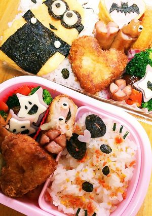 今日のキャラ弁10/30キティハロウイン-レシピのメイン写真